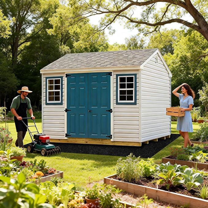 4x6 FT Outdoor Storage Shed Floor Mat,Waterproof Washable Garden Flooring Pad with Non Slip Backing for Dust, Oil, Protection, Storage Shed Not Included(Black)