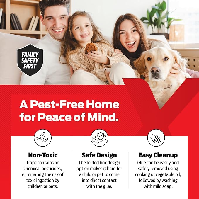 Mouse Traps Indoor for Home – Sticky Glue Traps for Mice & Rats – Strong Adhesive Mouse Glue Traps – Pest Control Sticky Mouse Traps for Indoor Use (36 Pack)