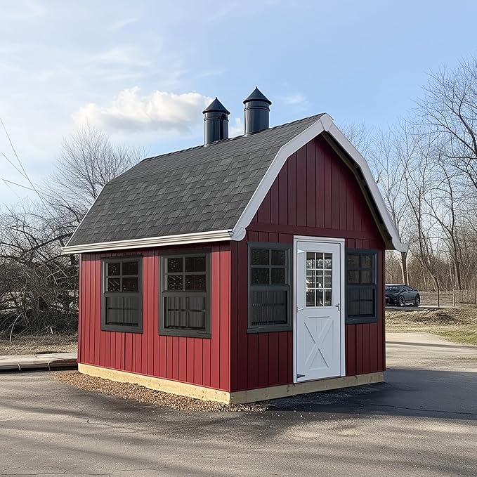 WRISIN 2 Pack Shed Windows 18" W x 27" H Flush Mount, Black Household Windows for Playhouses, Barns, Chicken Coop