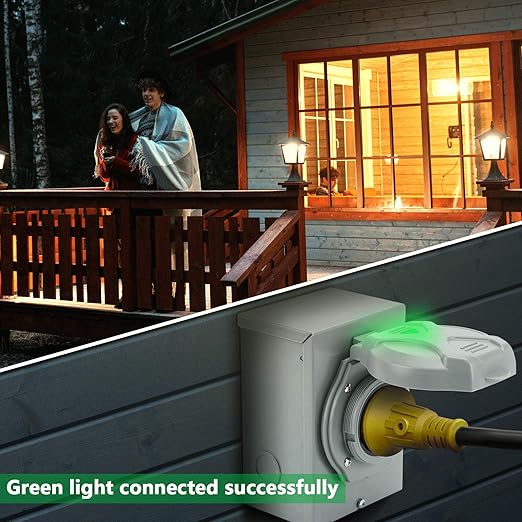 50 Amp Generator Power Inlet Box, ETL Listed NEMA SS2-50P Power Inlet Box for 3 Prong Generator Cord, 125/250 Volt, 12500 Watts Generator Transfer Switch Weatherproof, Outdoor Use