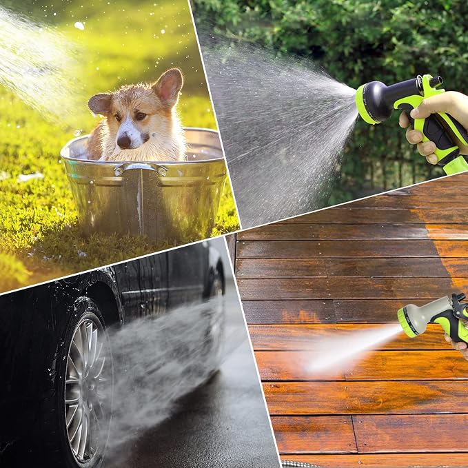15FT Hose, 304 Stainless Steel Garden Hose Metal, Heavy Duty Water Pipe with Nozzles for Yard, Outdoor,Never Kink & Tangle