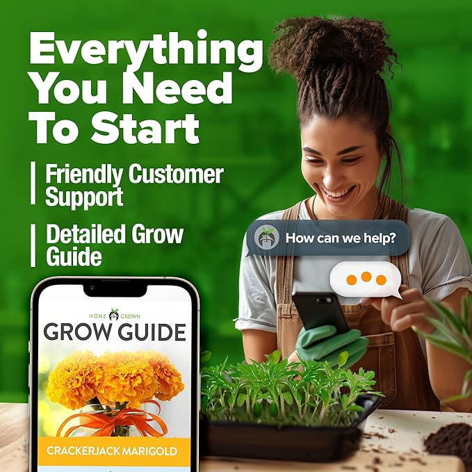 HOME GROWN Marigold Seeds Bulk Mix - 5600+ Crackerjack Marigold Flower Seeds for Planting Outdoors -Flowers Seed for Companion Planting -Wildflower African Marigold(Tagetes erecta)
