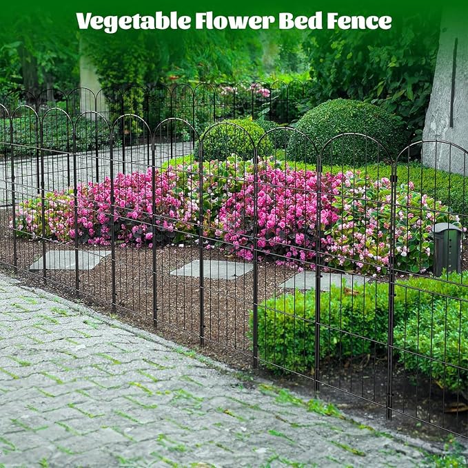 Tall Decorative Garden Fence Panel 15 Pack Elegant Garden Border 37.5"(H) x 16'(L) Durable Outdoor Privacy Screen Fencing Easy to Install Weather-Resistant Perfect for Landscaping Yard Decoration