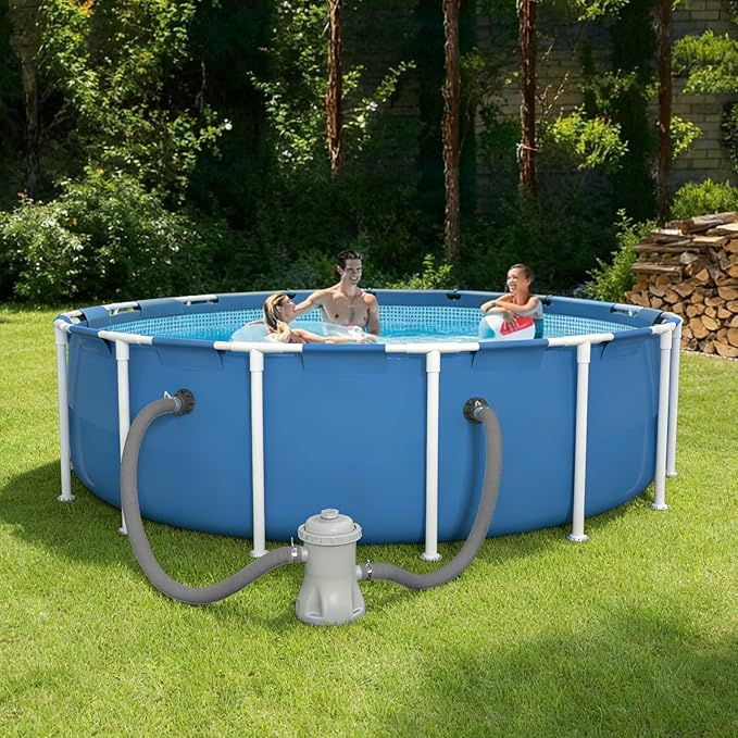 Poolvio Pool Hoses for Above Ground Pools 1.25" Diameter x 59" Long, 3-Pack, Heavy Duty UV Resistant & Leak-Proof Pool Pump Hoses with 6 Metal Thumb Clamps, Fits Intex Filter Pump 607/637