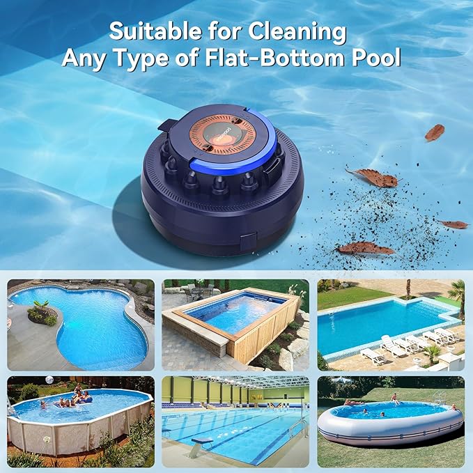 X2 Cordless Pool Cleaner Robot, Robotic Pool Vacuum for Above/In Ground Pool, 45W Dual-Motor, Self-Parking, Enhanced with 2L Debris Capacity