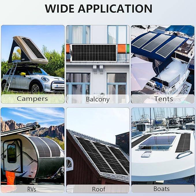 XINPUGUANG Solar Panel 200W 12V Flexible System Kit,2X100W Monocrystalline Fiberglass Module 20A Controller Extension Cable for Off Grid Home,RV,Caravan,Boat and Other Battery Charger(200W