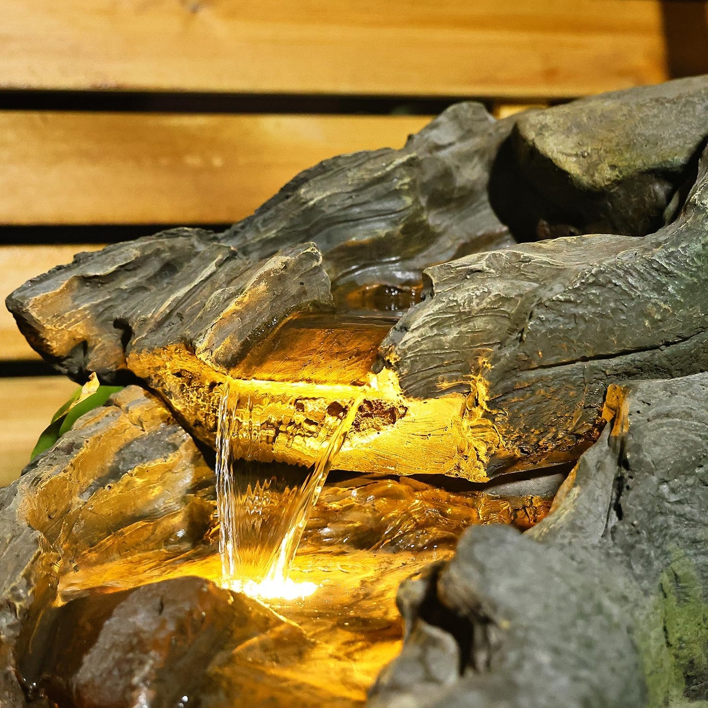 42.1 Inches Garden Outdoor Water Fountain - Mutiply Tiered Cascading Fountains Outdoor Decor with LED Lights and Pumps for Garden, Patio, Porch, Backyard, Deck, Pond and Home Art Decor