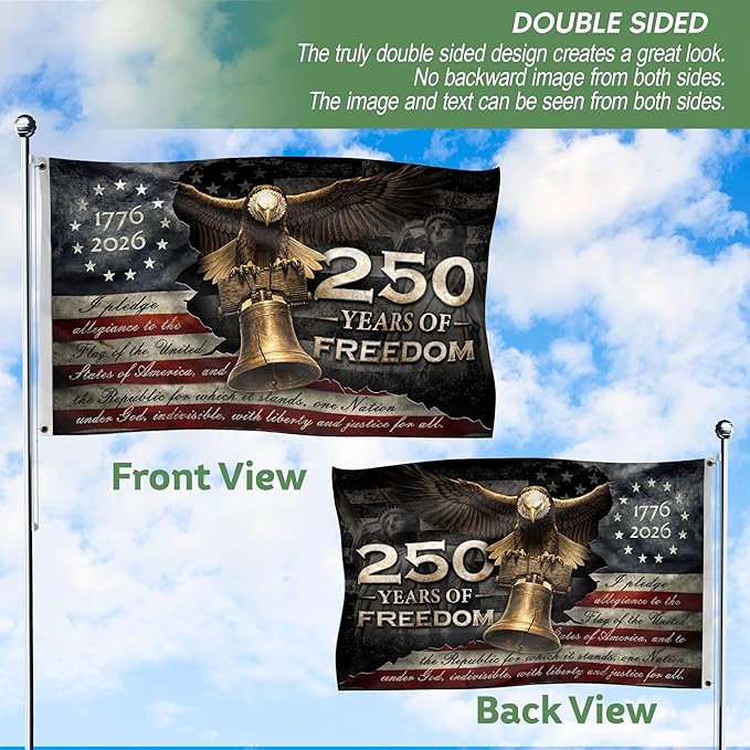 250 Anniversary Usa Flag, Commemorative House Flags, Eagles House Flags, Two-sided Design 3x5 Ft 1