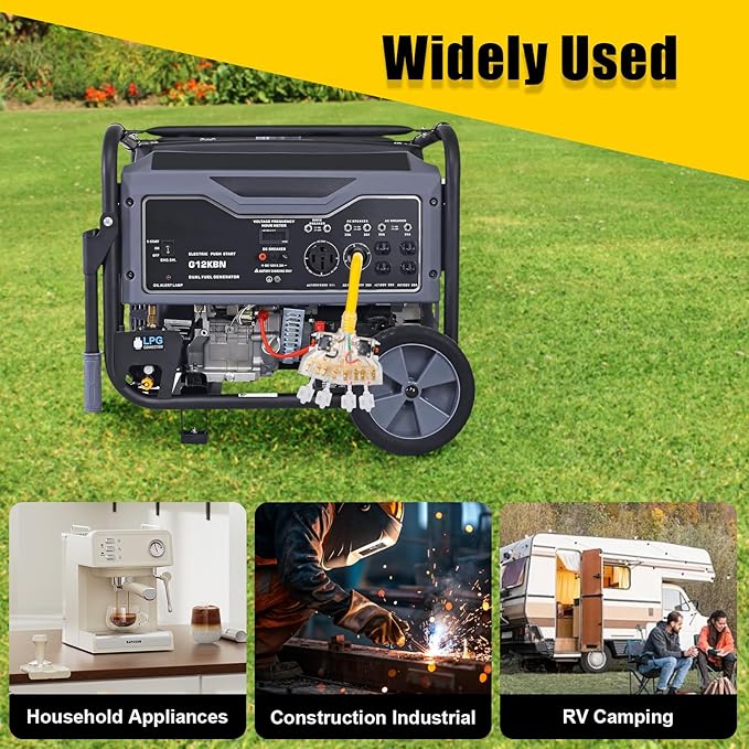30 Amp to 110 Outdoor Generator Adapter Power Cord with Circuit Breaker, 4 Prong Locking 30 Amp to 15 Amp Generator Adapter, NEMA L14-30P Male to 4X 5-20R T-Blade Female,ETL Listed