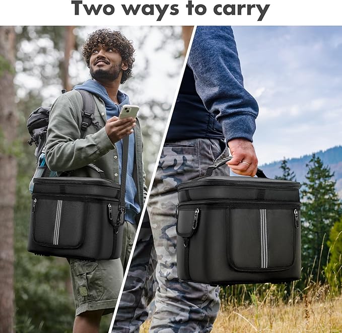 Carrying Case Compatible with ECOFLOW River 2 Pro/River 2 Max 500, River 2 Pro Bag with Storage Pockets & Shoulder Strap, Portable Protective Case for Power Station, Camping, Outdoor Adventures