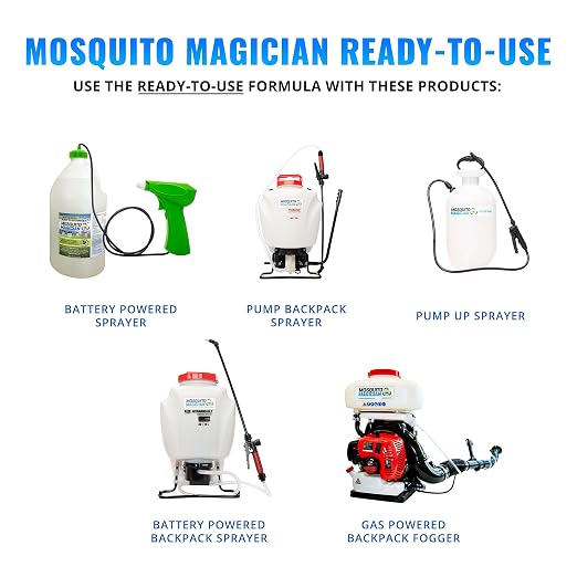 Mosquito Magician Ready-to-Use Mosquito Yard Spray 2 Gal (original scent) – Kills Mosquitoes, Fleas & Fire Ants, Repels & Prevents Ticks – Essential Oil Formula for Sprayers, Foggers & Misting Systems