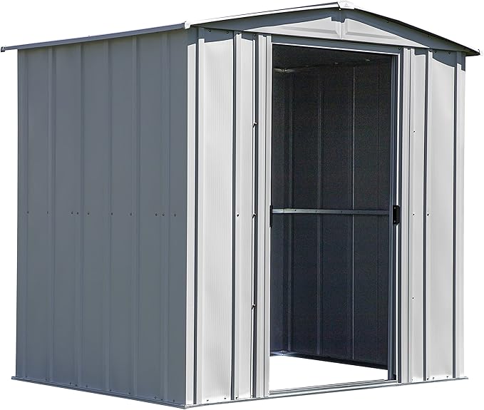 Arrow Classic Steel Storage Shed, 6x5, Flute Grey