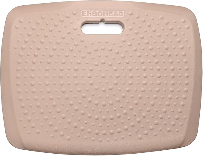 3/4 Inch Portable Anti Fatigue Standing Mat with Massage Points, Comfort Foot Standing Pad for Office Desk with Handle, Cushioned Kitchen Mat for Office & Home (Rose Gold, 17" X 22")