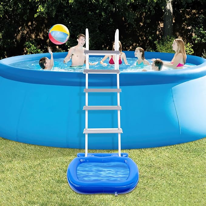 Pool Foot Bath, Inflatable Pool Foot Wash Tray for Pool Entry Ladder, Portable Foot Bath Basin for In Ground and Above Ground Swimming Pools
