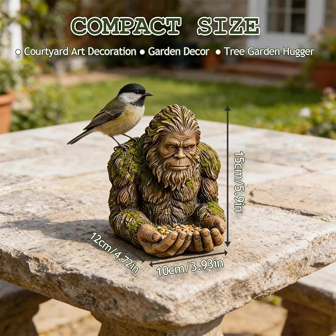 Bigfoot Bird Feeder, Funny Hanging Bird Feeder for Outdoors, Waterproof Tree-Mounted Outdoor Sculpture Feeders with Hidden Hook, for Courtyard Art Decoration Garden Decor Tree Garden Hugger