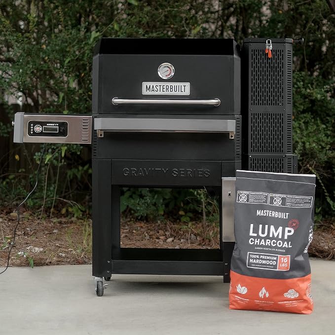 Royal Gourmet CC1830 30 Barrel Charcoal Grill with Side Table, 627 Square Inches, Outdoor Backyard, Patio and Parties, Black | Masterbuilt MB20091621 Lump Charcoal 16 Pound, Black