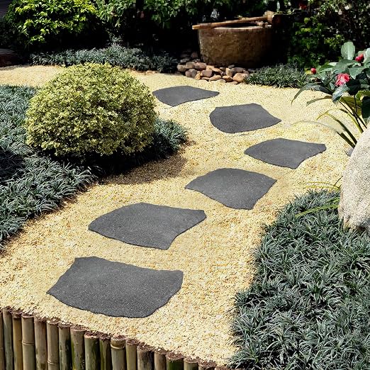 Sekcen 3 Pack Rubber Stepping Stones Outdoor Garden Rubber Pavers Pathway Walkway Paving Stones