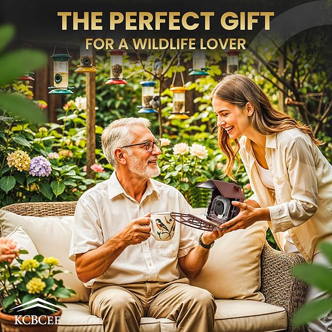 Smart Bird Feeder with Camera Solar Powered - 2K HD Live Video - AI Bird Recognition - Instant App Alerts - Weatherproof Design - Birdwatching for Nature Lovers - Capture Wildlife