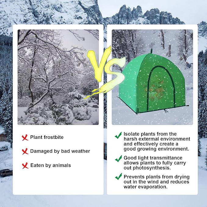36″*36″*35.5″, Mini Greenhouse Winter Plant Warm Covers - Raised Bed Cover for Seed Starting, Warm Tent Freeze Protection Humidity Domes for Gardening & Winter Shelter and Protecting Plants 2pcs