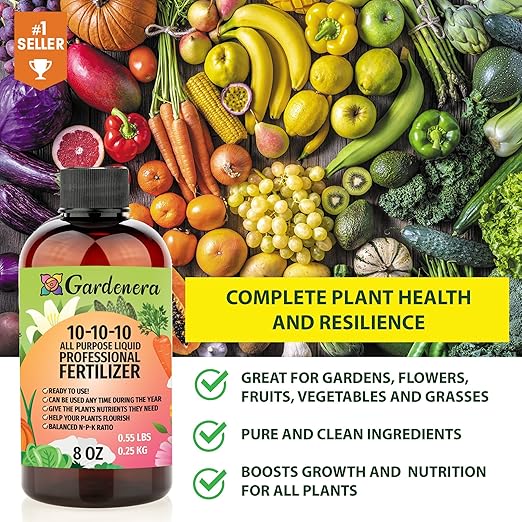 ππππ
ππππππππ All-Purpose 10-10-10 Liquid Fertilizer Spray for Lawns, Grass, Plants, Vegetables, Fruits & Flowers | 10-10-10 Liquid Fertilizer for Indoor and Outdoor Plants (8 OZ)