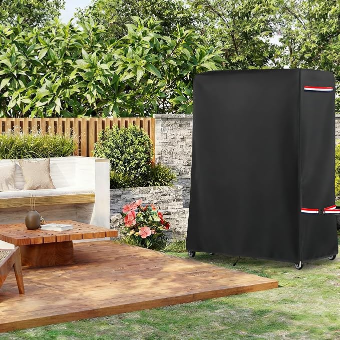 64 Inch Waterproof Outdoor TV Trolley Cover,Heavy Duty 600D Rolling TV Stand Cover with Zipper for 65-70 Inch TV,Patio TV Protector Covers for Portable TV Stand On Wheels,64"Lx15"Wx55"H
