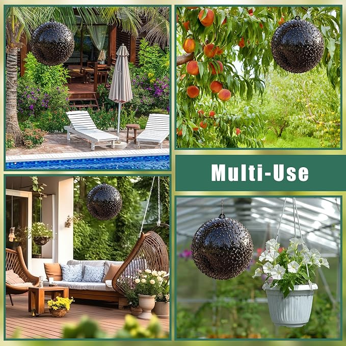 3 Pack Inflatable Fly Trap Balls 18inch Sticky Catcher for Black Yellow Greenhead Flies Outdoor Insect Control for Barn Stable Garden Greenhouse (Glue Not Included) (Fly Ball Trap)