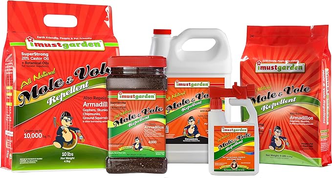 I Must Garden Mole & Vole Repellent: Professional Strength – Twice The Coverage – All Natural Ingredients - Pleasant Scent - 5lb Bag