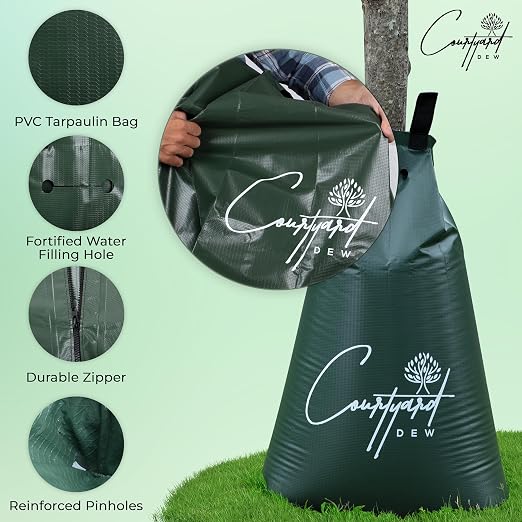 Tree Watering Bag Slow Release 4 Pack 20 Gallon- Heavy Duty Slow Release Watering Bags for Trees, Refillable Tree Bags for Watering, Deep Root Targeting