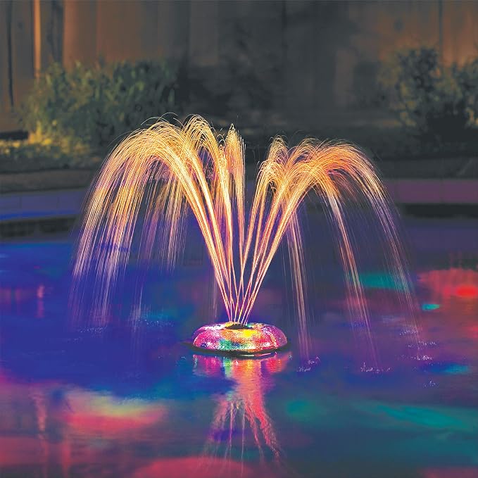 GAME LED Pool Lights for Above Ground & Inground Pools - Waterproof Floating Light Show with Multiple Color Modes - Easily Installable - Remote Controlled | Classic with Fountain (Blue)