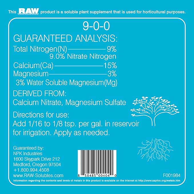 RAW Calcium/Mag 2lb - Essential Combo for Plant Health - Boosts Cell Strength and Nutrient Uptake
