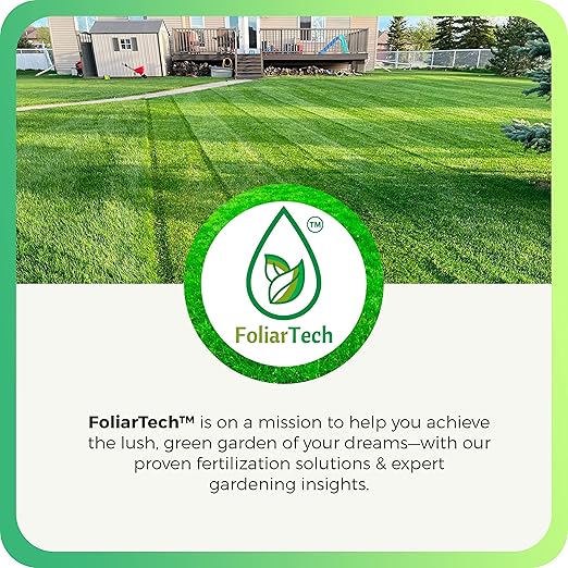 Humic Acid Organic Lawn Fertilizer - Fulvic Humic Mineral Blend for Trees, Shrubs, Ornamentals, Vegetables & Crops - Enhancer & Garden Soil Conditioner by FoliarTech, 1.1 Gallons