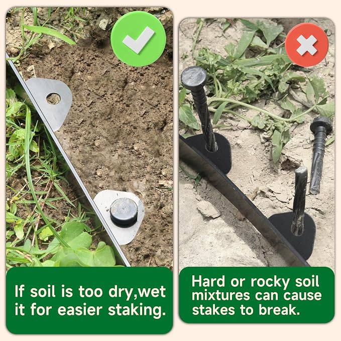 Gardzen 1.5" x 40' Landscape Edging Kit, No Dig Lawn Garden Border with 40 Pcs Spikes, Flexible Edging Border for Mulch Bed Pathway Paver