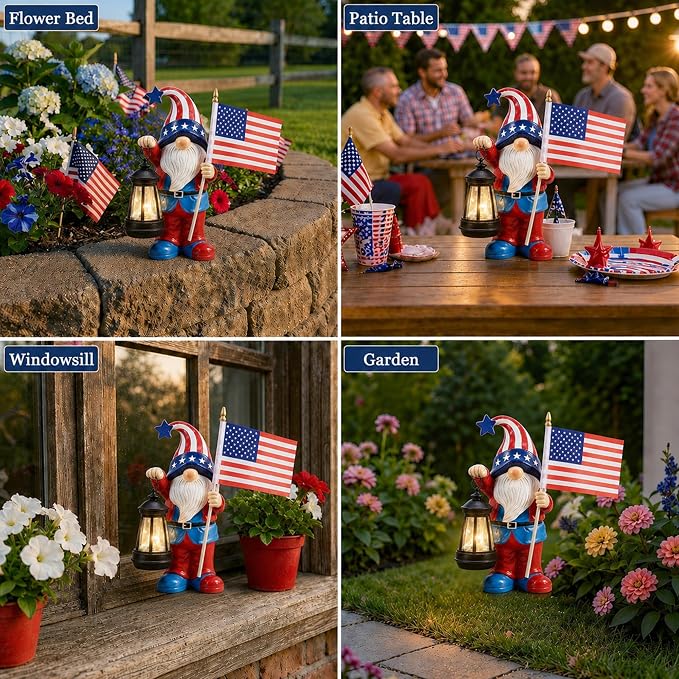 Nacome Solar Gnomes Statues for Garden Decor: Outdoor Sculptures for Clearance Lights for Outside Lawn Ornaments Porch Patio Balcony Yard Home – Birthday Gifts for Mom Grandma Women