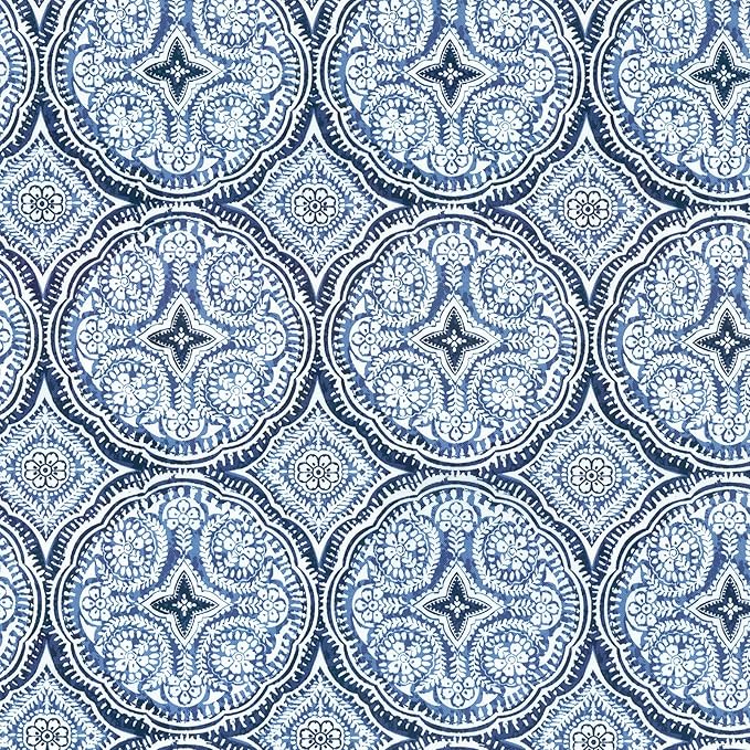 LVTLVTXIII 12×20 Inch Outdoor Lumbar Pillows, Pack of 2 Water Repellent Lumbar Pillow with Inserts, Fluffy Decorative Garden Lumbar Cushions for Home Patio Coach Sofa Use, Medallion Blue
