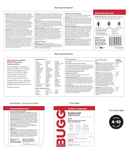 BUGGSLAYER Insecticide - Concentrate - Outdoor Box Elder Bugs, Stink Bugs, Asian Lady Beetles - 16 oz Bottle