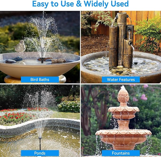 POPOSOAP Solar Pond Filter with Fountain Pump Kit, 8W Solar Water Fountain Pump, Solar Pond Pump for Outdoor Pond BirdBath Fountain Waterfall DIY Water Feature-P3081