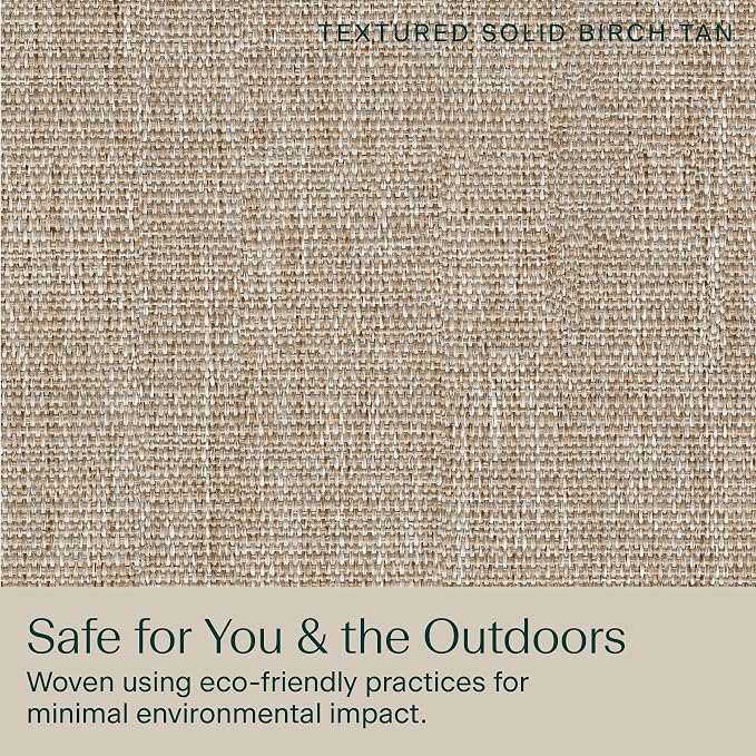 Honeycomb Outdoor Heritage Deep Seat, 25 x 26, Textured Solid Birch Tan Chair Cushion with Removable Cover, for Patio Furniture