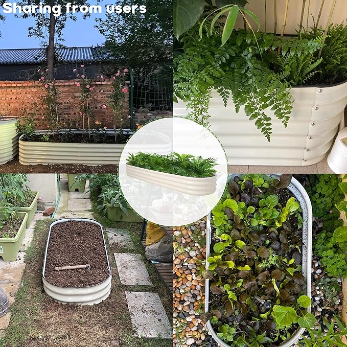 Galvanized Raised Garden Bed Kit Outdoor Metal Garden Planter Box for Backyard Gardening, Planting Vegetables, and Patio (94.4"x23.6"x11.8")