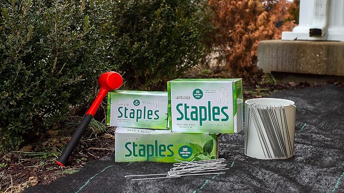 Galvanized Garden Stakes Landscape Staples: 6 Inch Sod and Fence Stake - Sturdy Rust Resistant Gardening Supplies for Anchoring Landscaping, Weed Barrier, (250 Count - Extra Heavy Duty)