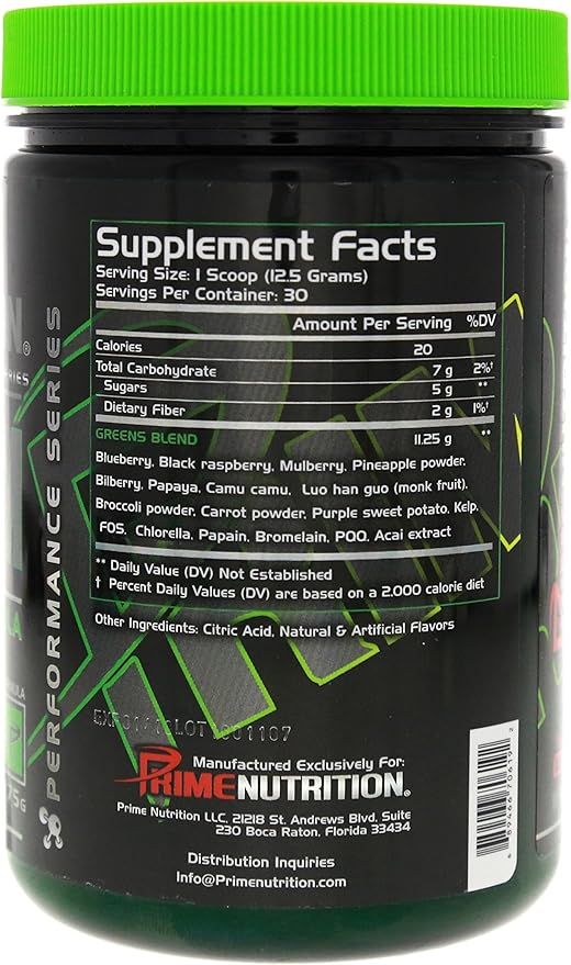 Phytoform | Fruits & Greens | Prime Nutrition | 375g | 30 Servings (Kiwi-Strawberry)