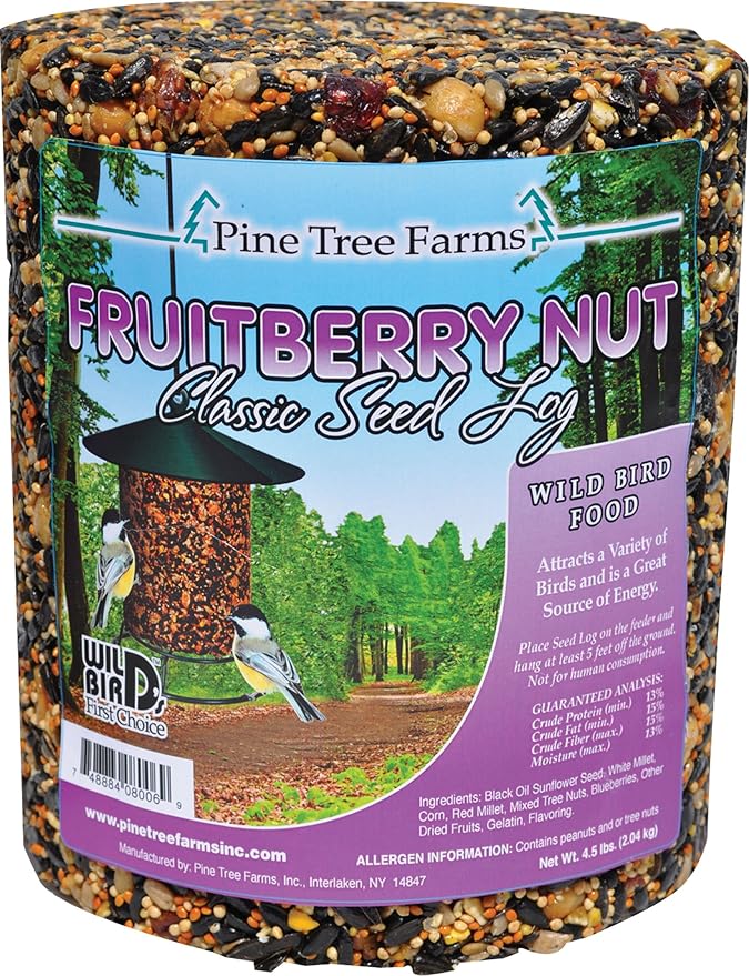 6 Pack - Pine Tree Farms 68 Ounce Fruit Berry Nut Classic Seed Log 8006 Made in USA