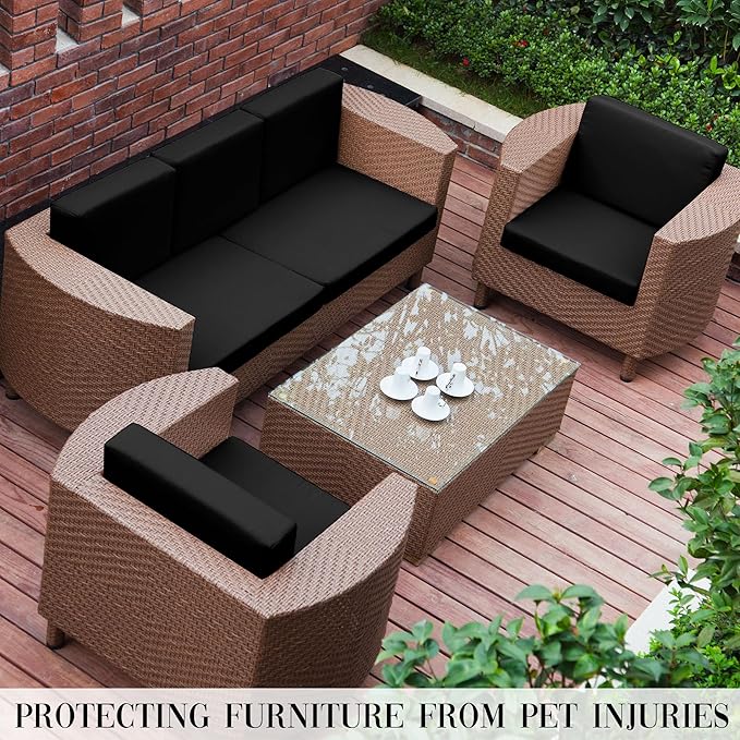 Outdoor Cushion Covers Set,14PCS Patio Furniture Couch Seat Slipcovers, Replacement for Sofa Sectional Chair(Cover,Only)