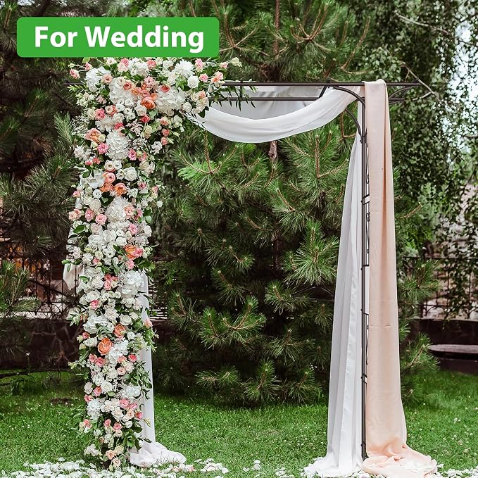 OUSHENG 87in Garden Arbor, Metal Arch Trellis for Climbing Plants Outdoor, Steel Archway for Wedding Ceremony Party Christmas Decoration Decor Pergola Backyard Lawn, Brown