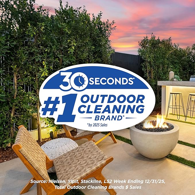 30 SECONDS Mold and Mildew Stain Remover | Ready to Use | Battery Powered Spray Wand | 1.3 Gallon
