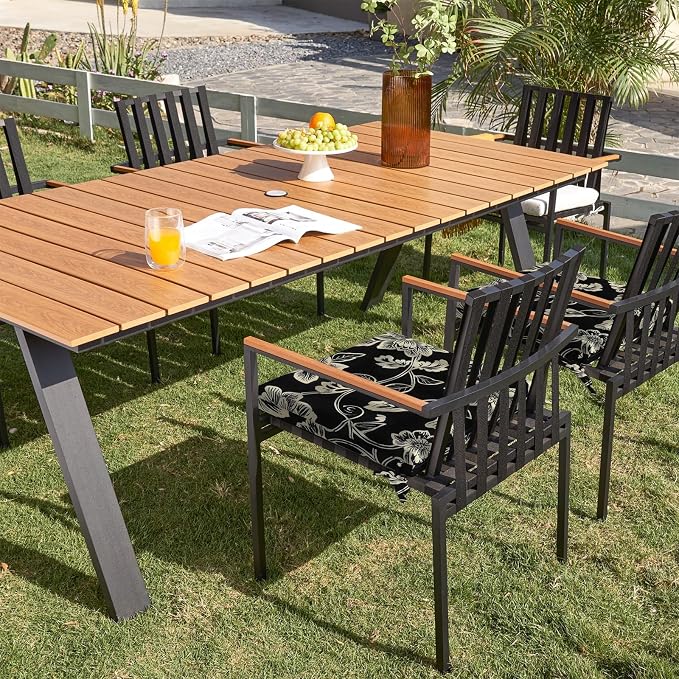 DYTXIII Set of 2 Outdoor Chair Cushions, Water Resistant 18.5"x16"x2" Square Seat Cushion for Patio Dining Chairs, High-Density Replacement Pads for Indoor Outdoor Furniture - Vines Black