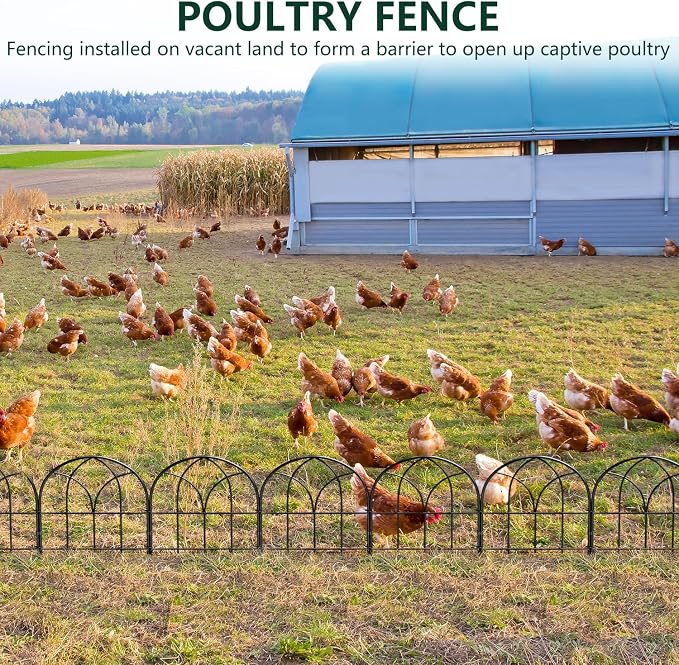 Small Garden Fence Animal Barrier, W12.55*H6.53 Decorative Fence Panel, No Dig Fences Barrier, Arch 26 Pcs Black Metal Fencing, Garden Border Edging Fences, Dog Fencing Blocker for Yard, Flower Bed