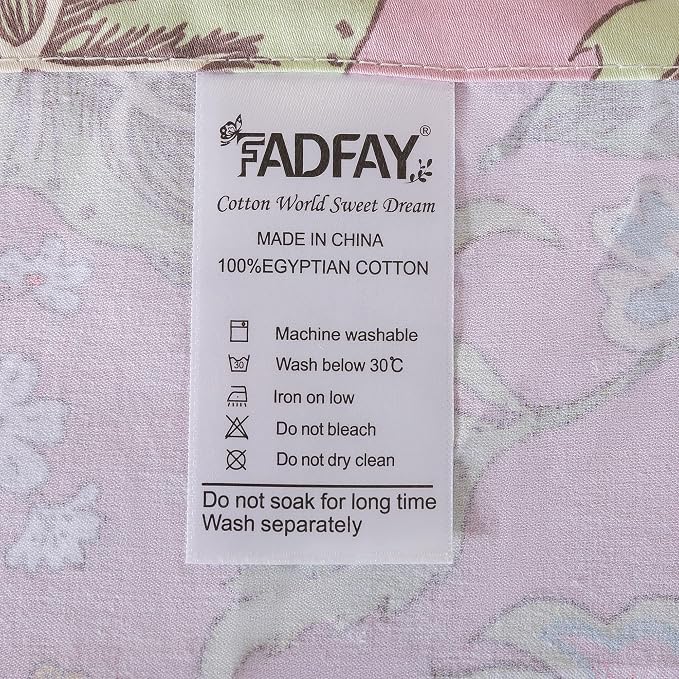 FADFAY Queen Sheet Set 4Pcs 100% Egyptian Cotton Sheets Deep Pocket Soft Breathable Vintage Misty Pink French Country Bedding Shabby Cottagecore Floral Bedding Luxury Hotel Quality for All Seasons