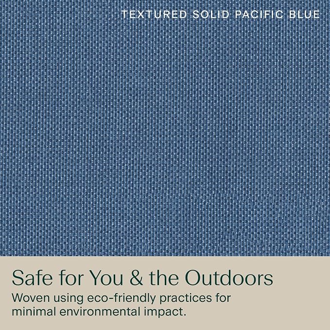 Honeycomb Outdoor Heritage Deep Seat, 24 x 23, Textured Solid Pacific Blue Chair Cushion with Removable Cover, for Patio Furniture