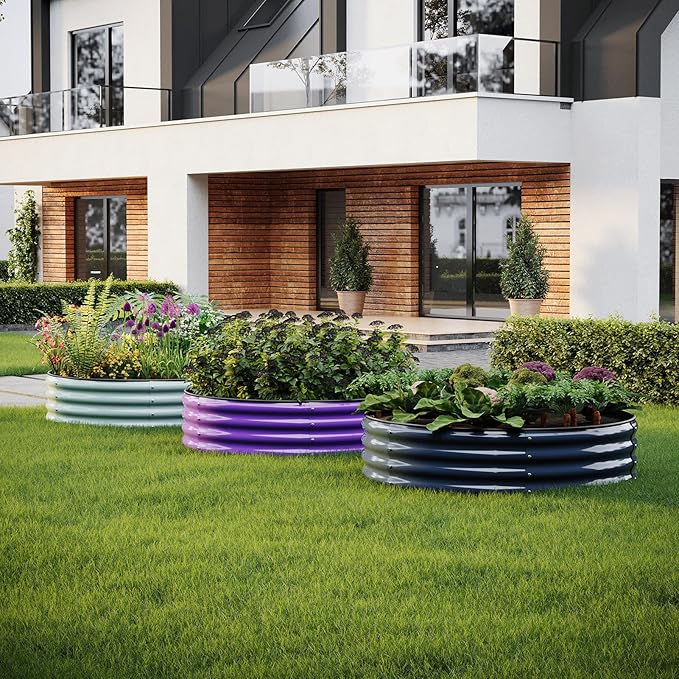 ZFHgarden Galvanized Metal Raised Garden Bed Kit, 4x2x1ft Outdoor Planter Box, Garden Grow Bed for Vegetables, Flowers, Patio Gardening