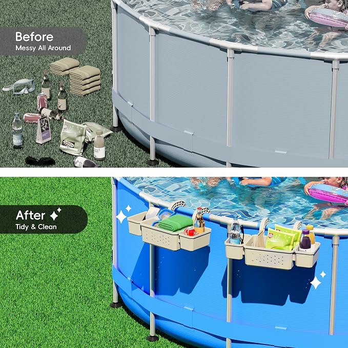 2026 Solar Pool Fountain & Poolside Storage for Above Ground Pool